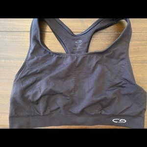 Champion Women's Seamless Ribbed Racerback Sports Bra Black Size XL
